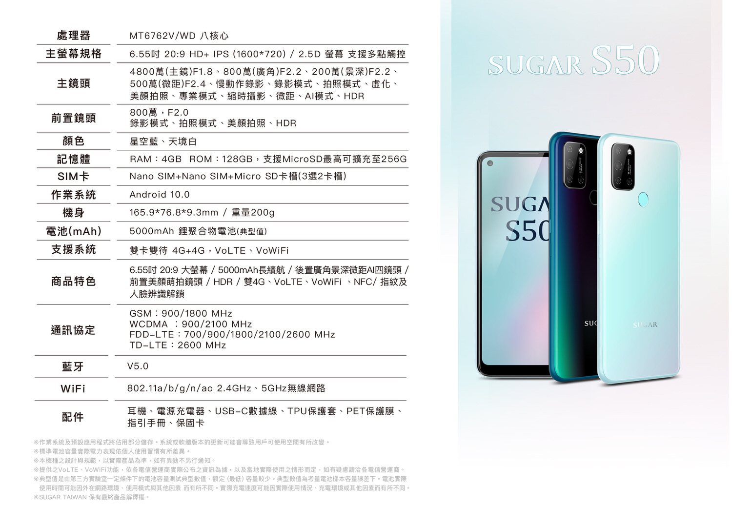 【好物推薦】SUGAR S50｜超大6.55吋『挖孔』螢幕｜7000元有找平價類旗艦機｜2020年安卓手機推薦｜食宿旅人蓋瑞哥